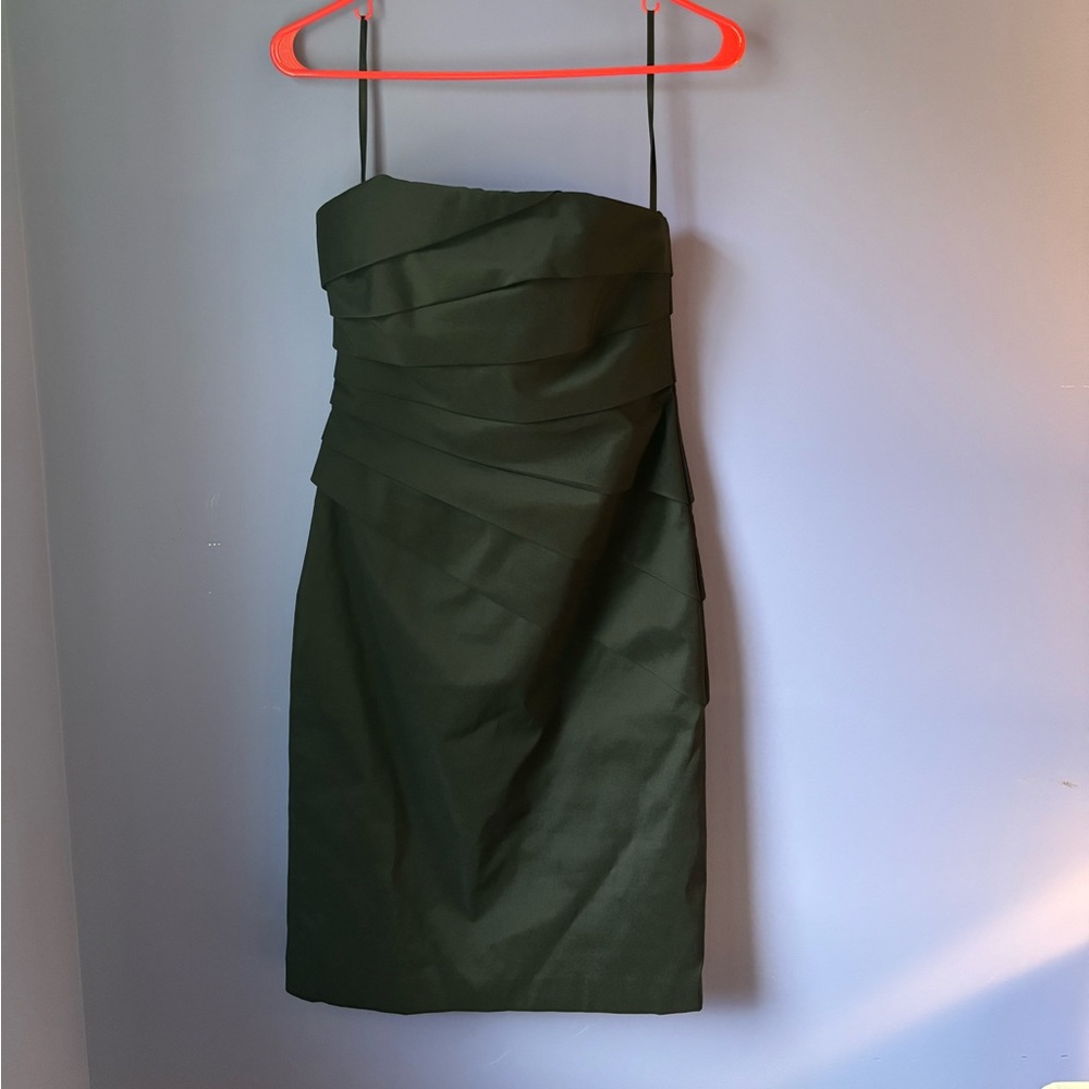 White House Black Market Pleated Strapless Sheath Dress